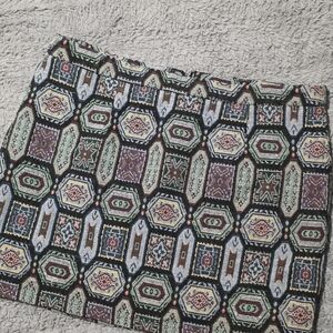 DEX Vintage Tapestry Woven Geometric Pattern Mini Skirt - Multicolor